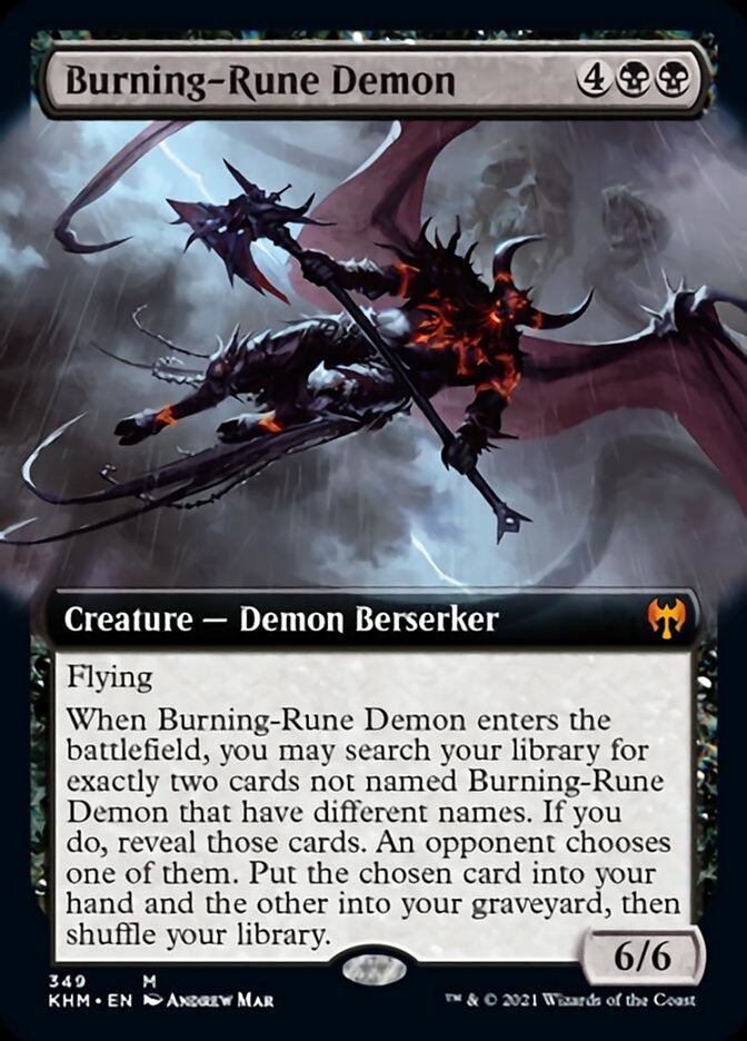 Burning-Rune Demon (Extended Art) [Kaldheim] | Silver Goblin