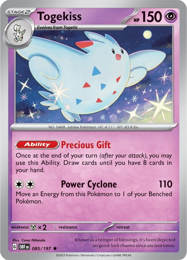 Togekiss (085/197) (Theme Deck Exclusive) [Scarlet & Violet: Obsidian Flames] | Silver Goblin