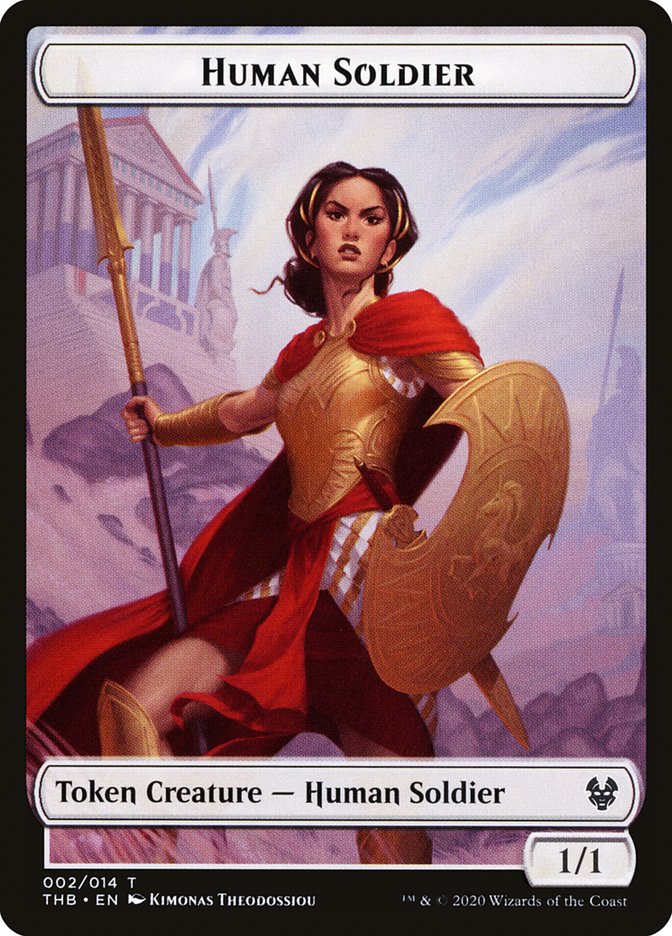 Goat // Human Soldier Double-Sided Token [Theros Beyond Death Tokens] | Silver Goblin