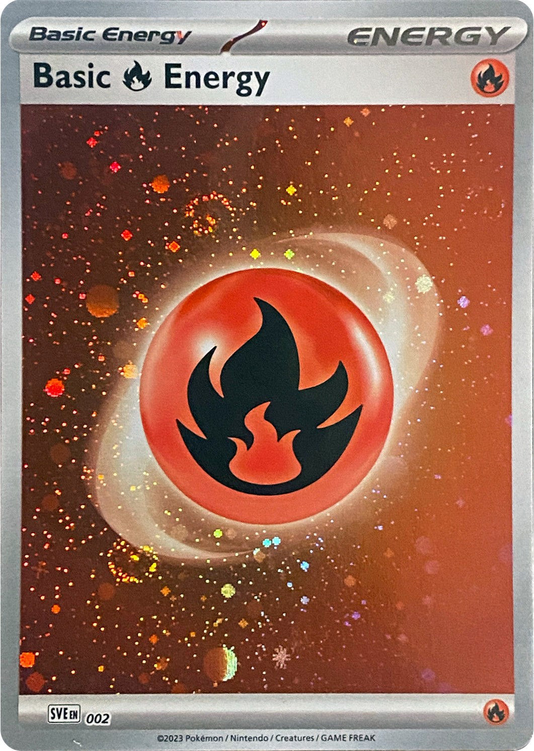 Basic Fire Energy (002) (Cosmos Holo) [Scarlet & Violet: Base Set] | Silver Goblin