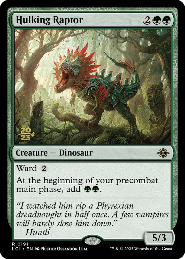 Hulking Raptor [The Lost Caverns of Ixalan Prerelease Cards] | Silver Goblin