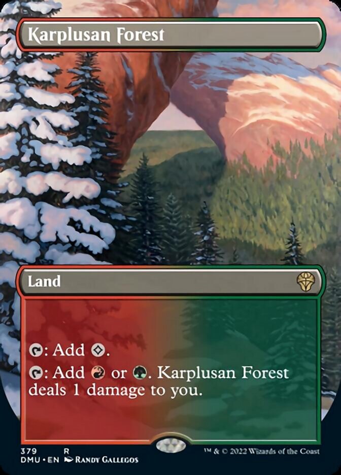 Karplusan Forest (Borderless Alternate Art) [Dominaria United] | Silver Goblin