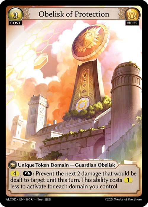 Obelisk of Protection (100) [Alchemical Revolution: Starter Decks] | Silver Goblin