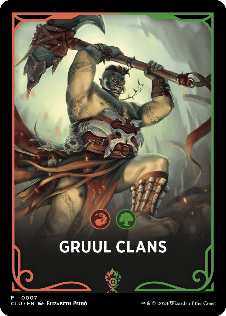 Gruul Clans Theme Card [Ravnica: Clue Edition Tokens] | Silver Goblin