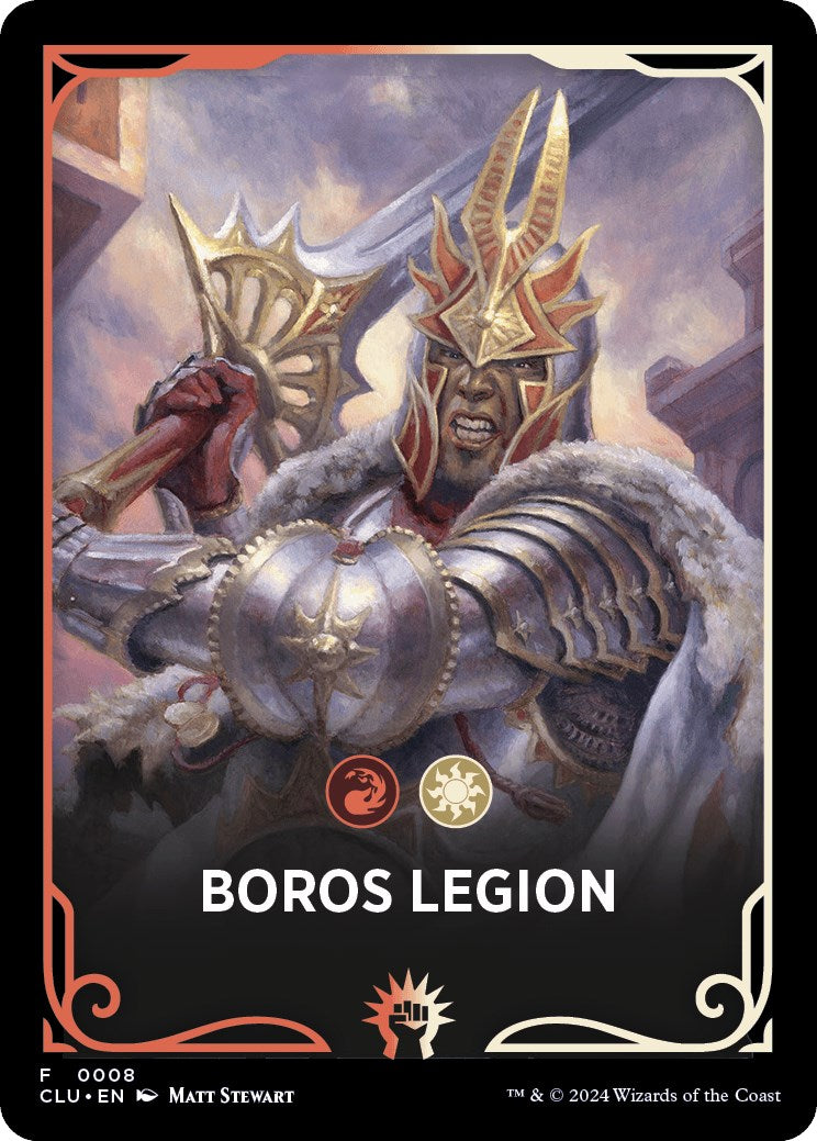 Boros Legion Theme Card [Ravnica: Clue Edition Tokens] | Silver Goblin