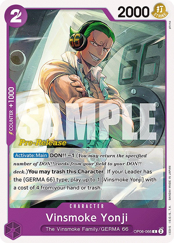 Vinsmoke Yonji [Wings of the Captain Pre-Release Cards] | Silver Goblin