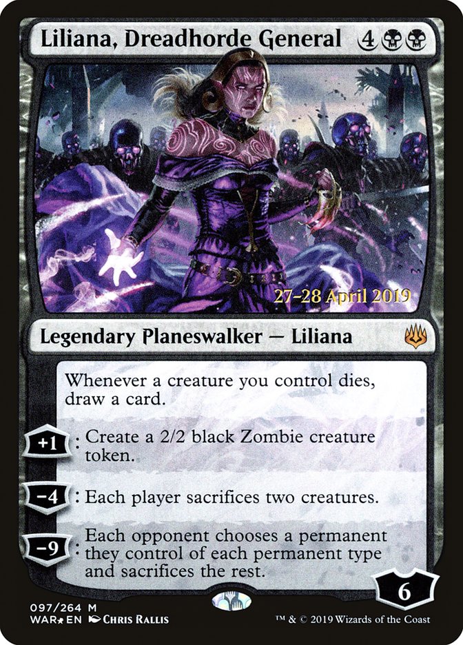 Liliana, Dreadhorde General [War of the Spark Prerelease Promos] | Silver Goblin