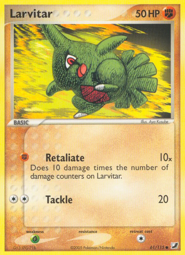 Larvitar (61/115) [EX: Unseen Forces] | Silver Goblin