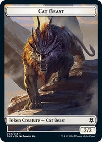 Cat Beast // Plant Double-Sided Token [Zendikar Rising Tokens] | Silver Goblin
