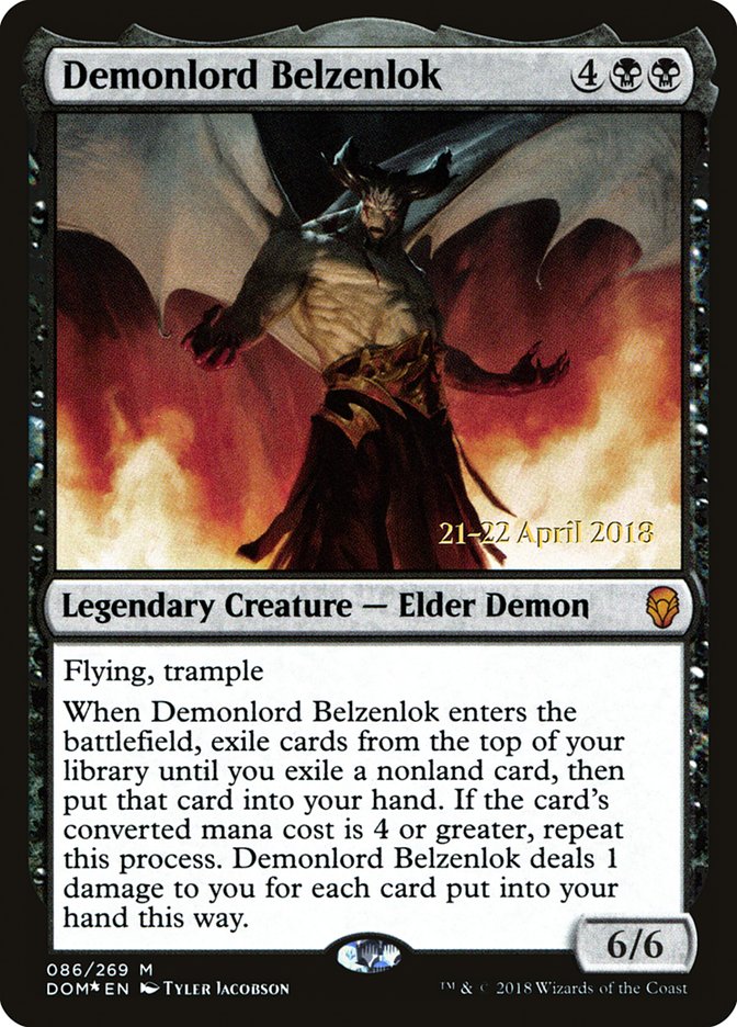 Demonlord Belzenlok [Dominaria Prerelease Promos] | Silver Goblin