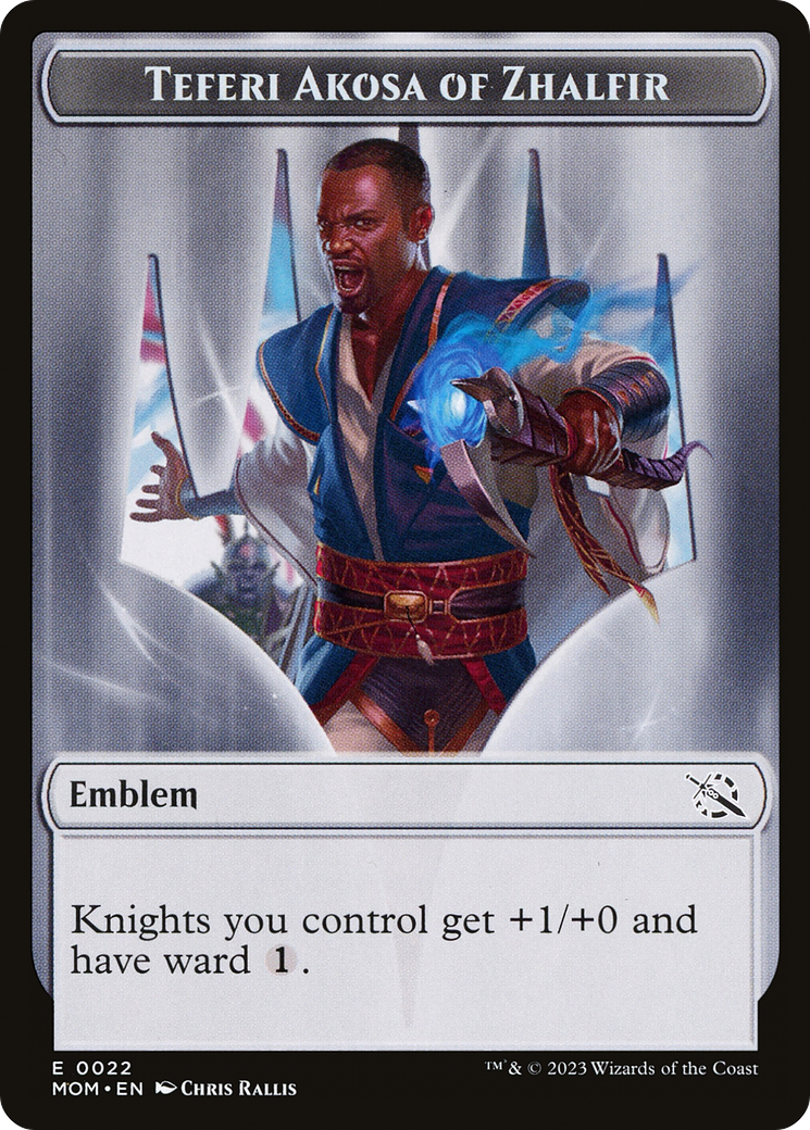 Treasure (21) // Teferi Akosa of Zhalfir Emblem Double-Sided Token [March of the Machine Tokens] | Silver Goblin