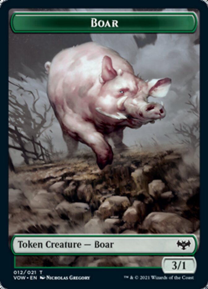 Human (001) // Boar Double-Sided Token [Innistrad: Crimson Vow Tokens] | Silver Goblin