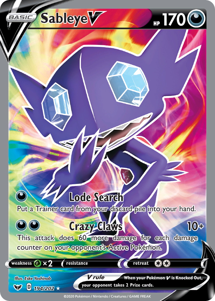 Sableye V (194/202) [Sword & Shield: Base Set] | Silver Goblin