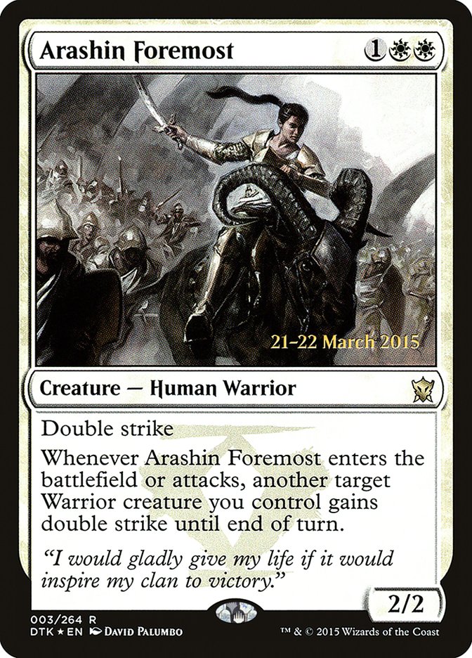 Arashin Foremost [Dragons of Tarkir Prerelease Promos] | Silver Goblin