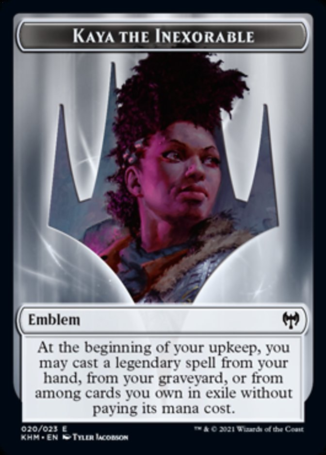 Kaya the Inexorable Emblem [Kaldheim Tokens] | Silver Goblin