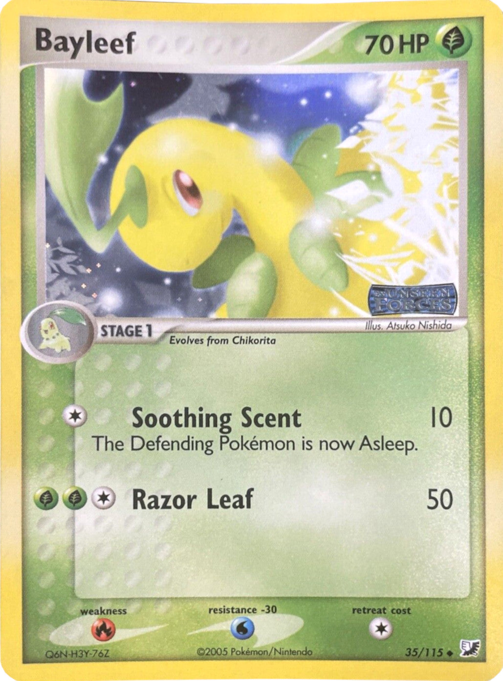 Bayleef (35/115) (Stamped) [EX: Unseen Forces] | Silver Goblin