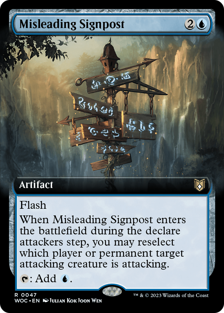 Misleading Signpost (Extended Art) [Wilds of Eldraine Commander] | Silver Goblin