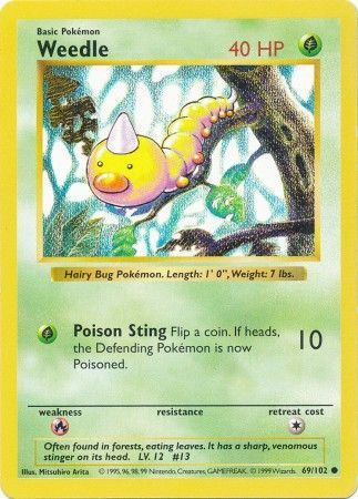 Weedle (69/102) [Base Set Shadowless Unlimited] | Silver Goblin