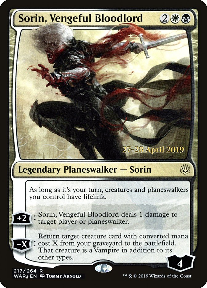Sorin, Vengeful Bloodlord [War of the Spark Prerelease Promos] | Silver Goblin