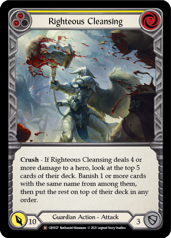 Righteous Cleansing [U-CRU027] (Crucible of War Unlimited)  Unlimited Rainbow Foil | Silver Goblin