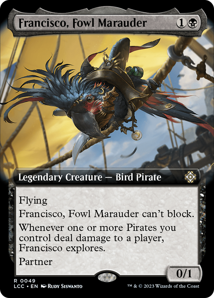 Francisco, Fowl Marauder (Extended Art) [The Lost Caverns of Ixalan Commander] | Silver Goblin