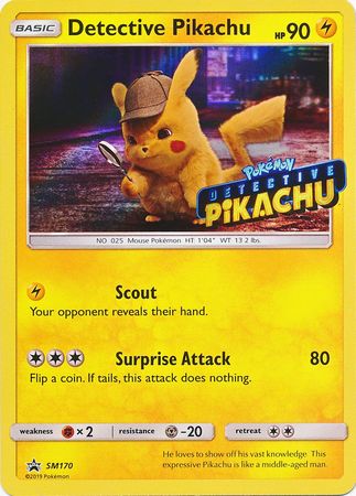 Detective Pikachu (SM170) (Detective Pikachu Stamped) [Sun & Moon: Black Star Promos] | Silver Goblin