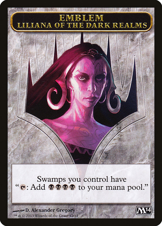 Liliana of the Dark Realms Emblem [Magic 2014 Tokens] | Silver Goblin