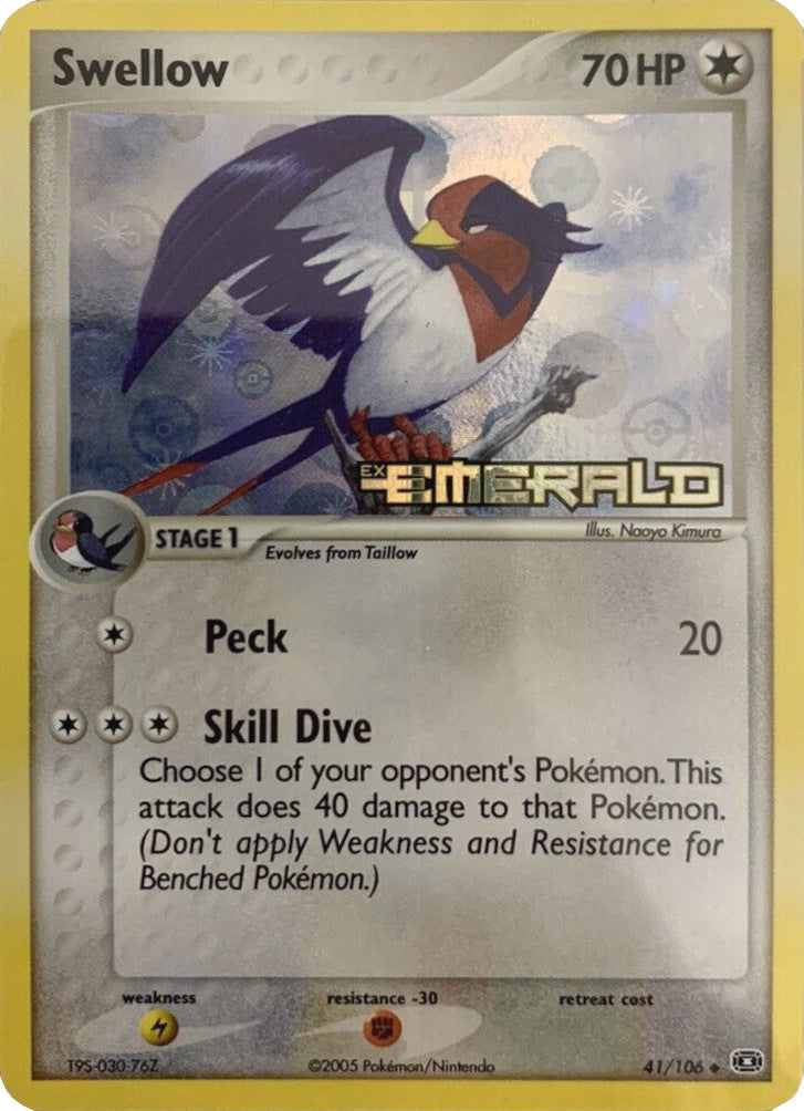 Swellow (41/106) (Stamped) [EX: Emerald] | Silver Goblin