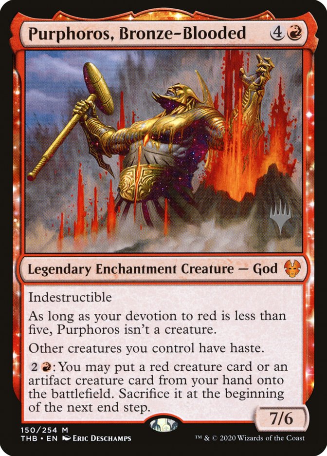 Purphoros, Bronze-Blooded (Promo Pack) [Theros Beyond Death Promos] | Silver Goblin