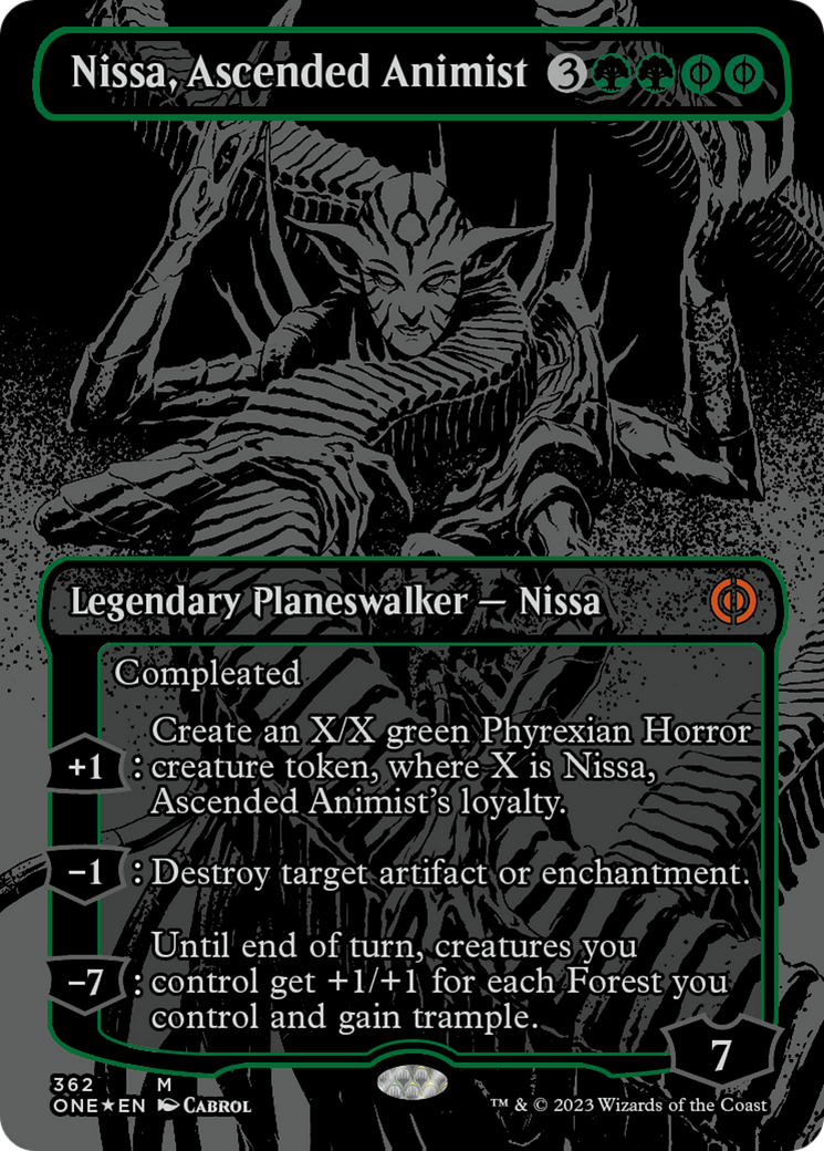 Nissa, Ascended Animist (Oil Slick Raised Foil) [Phyrexia: All Will Be One] | Silver Goblin