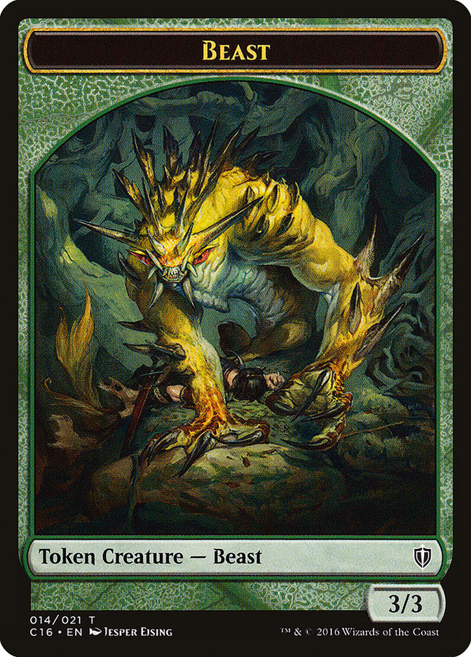 Beast // Ogre Double-Sided Token [Commander 2016 Tokens] | Silver Goblin