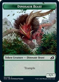 Dinosaur Beast // Human Soldier (003) Double-Sided Token [Ikoria: Lair of Behemoths Tokens] | Silver Goblin