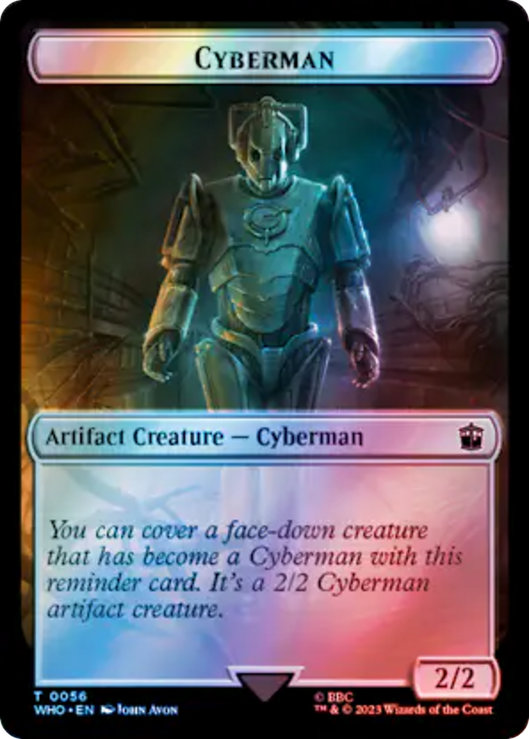 Alien Rhino // Cyberman Double-Sided Token (Surge Foil) [Doctor Who Tokens] | Silver Goblin