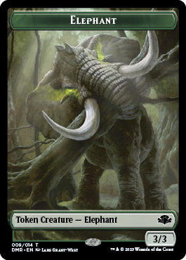 Elephant // Elemental Double-Sided Token [Dominaria Remastered Tokens] | Silver Goblin
