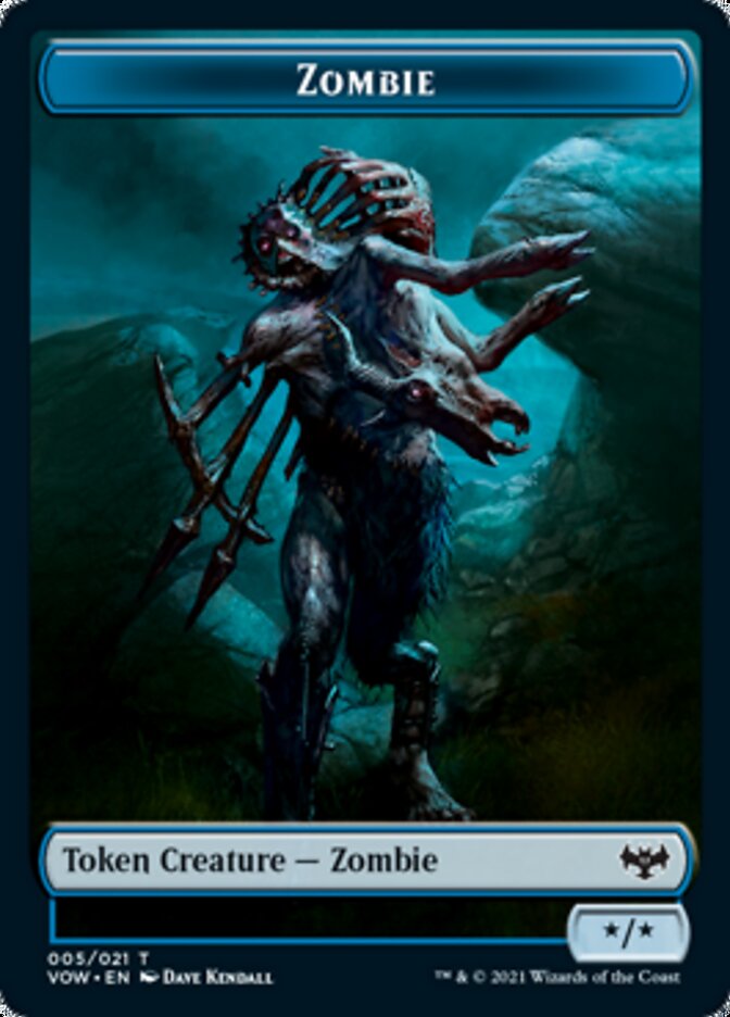 Zombie (008) // Zombie (005) Double-Sided Token [Innistrad: Crimson Vow Tokens] | Silver Goblin