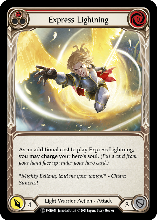 Express Lightning (Red) [U-MON051-RF] (Monarch Unlimited)  Unlimited Rainbow Foil | Silver Goblin
