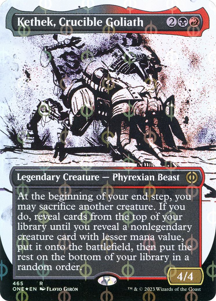 Kethek, Crucible Goliath (Borderless Ichor Step-and-Compleat Foil) [Phyrexia: All Will Be One] | Silver Goblin