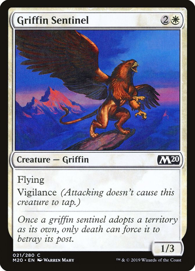 Griffin Sentinel [Core Set 2020] | Silver Goblin