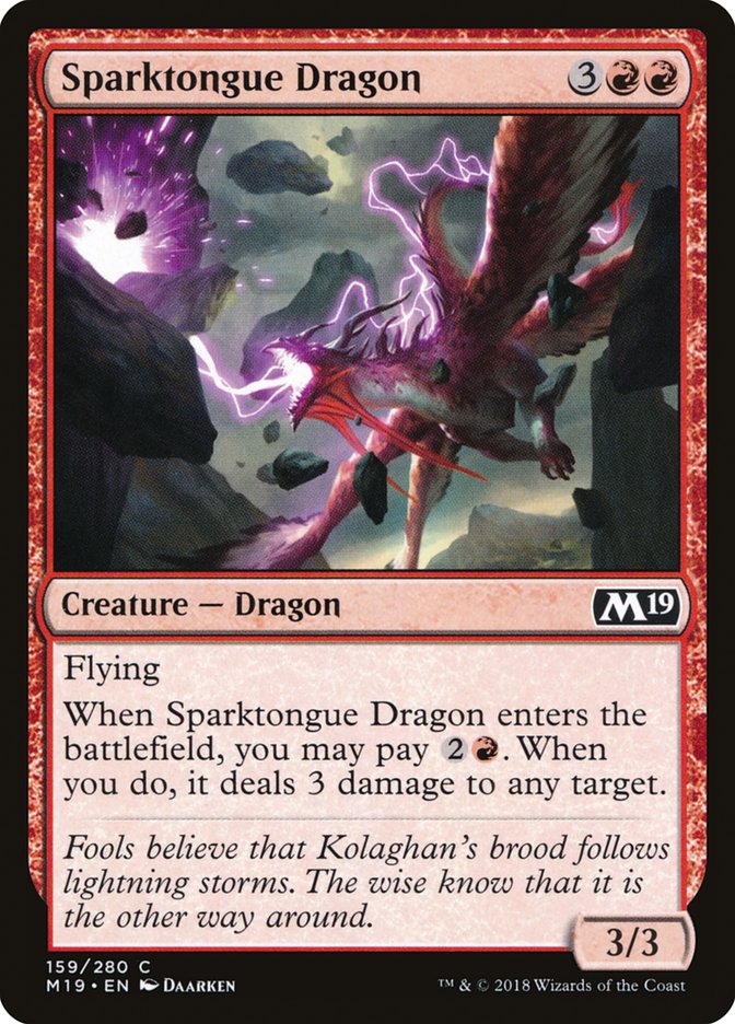 Sparktongue Dragon [Core Set 2019] | Silver Goblin