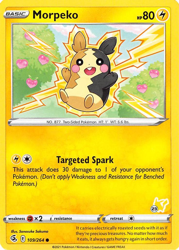 Morpeko (109/264) (Pikachu Stamp #23) [Battle Academy 2022] | Silver Goblin