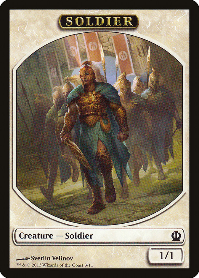 Soldier Token (3/11) [Theros Tokens] | Silver Goblin