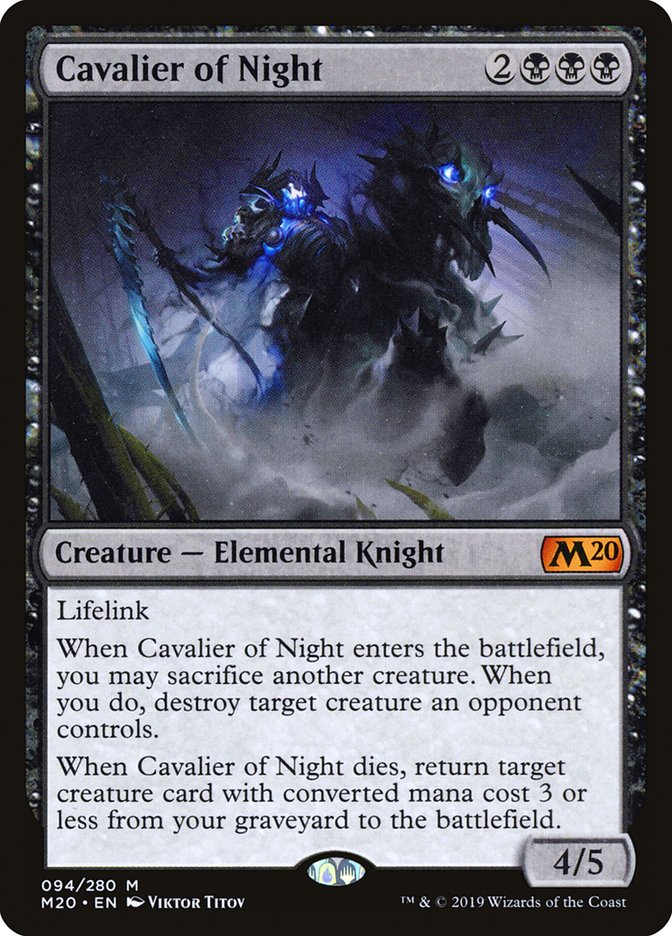 Cavalier of Night [Core Set 2020] | Silver Goblin