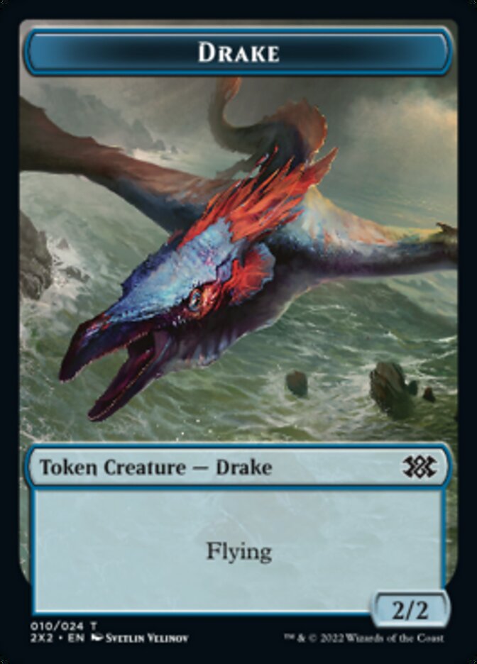 Drake // Soldier Double-Sided Token [Double Masters 2022 Tokens] | Silver Goblin