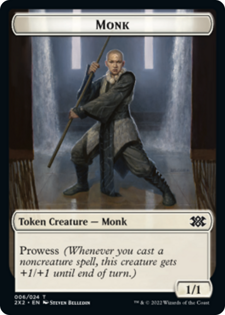 Boar // Monk Double-Sided Token [Double Masters 2022 Tokens] | Silver Goblin