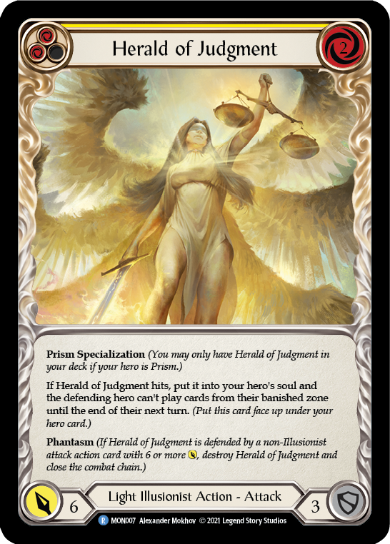 Herald of Judgment [MON007-RF] (Monarch)  1st Edition Rainbow Foil | Silver Goblin
