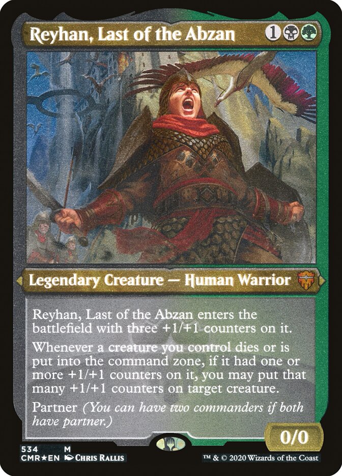 Reyhan, Last of the Abzan (Etched) [Commander Legends] | Silver Goblin