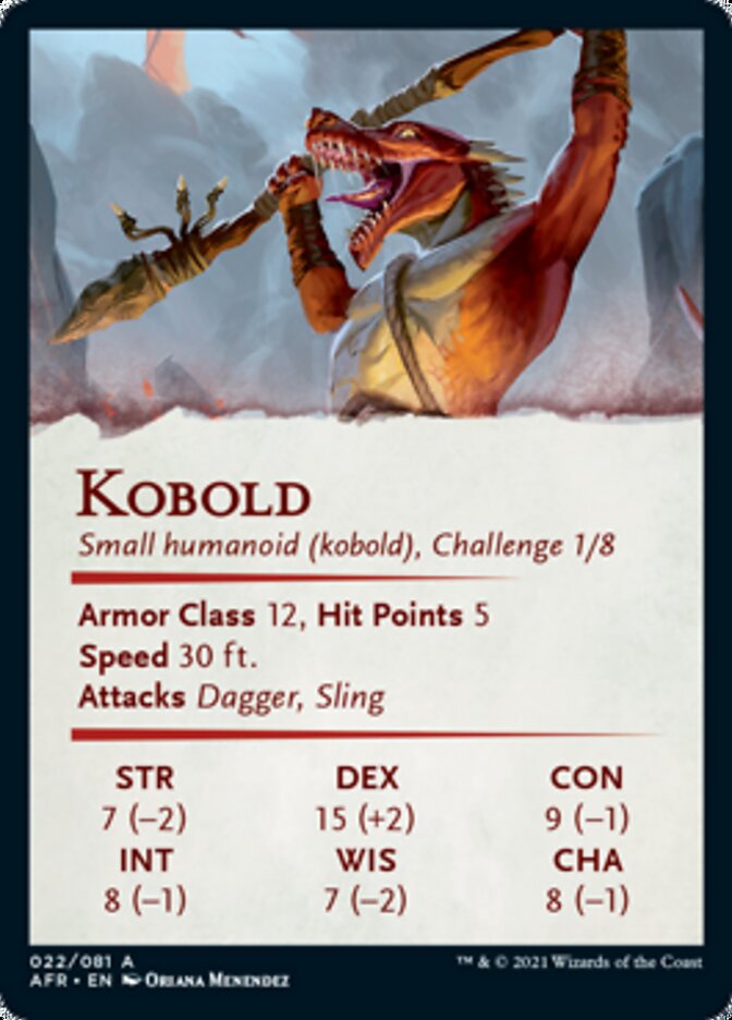 Kobold Art Card (Gold-Stamped Signature) [Dungeons & Dragons: Adventures in the Forgotten Realms Art Series] | Silver Goblin