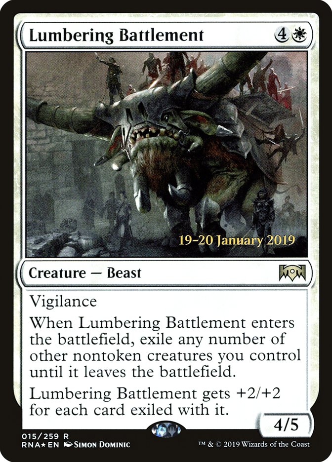 Lumbering Battlement [Ravnica Allegiance Prerelease Promos] | Silver Goblin