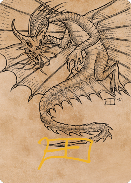Ancient Gold Dragon Art Card (44) (Gold-Stamped Signature) [Commander Legends: Battle for Baldur's Gate Art Series] | Silver Goblin