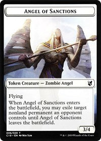 Angel of Sanctions // Horror Double-Sided Token [Commander 2019 Tokens] | Silver Goblin